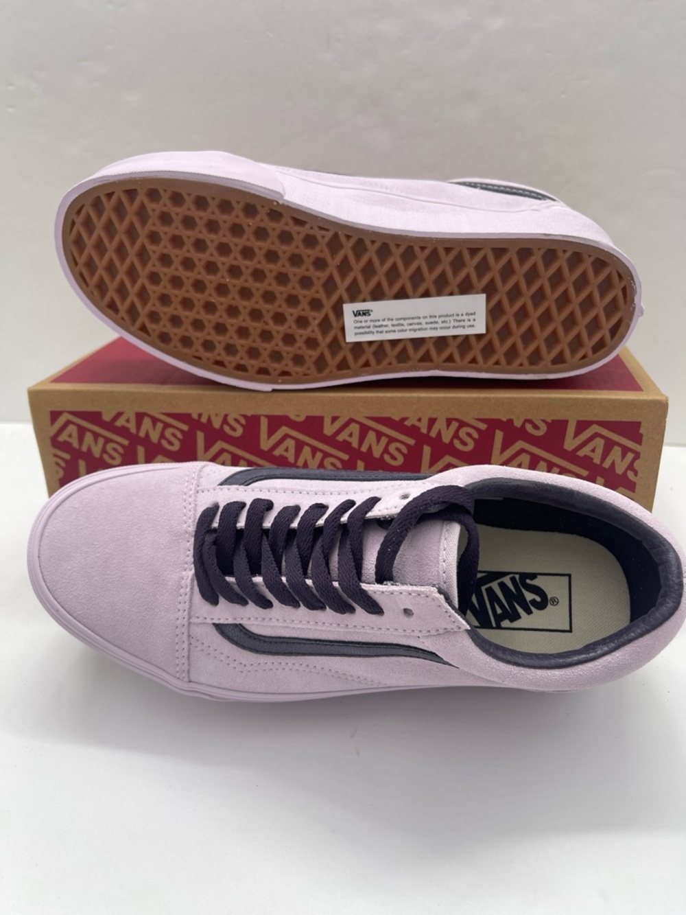 Vans Old Skool Stackform Platform Suede Lavender Sneakers VN0009PZLAE NIB - Picture 3 of 16